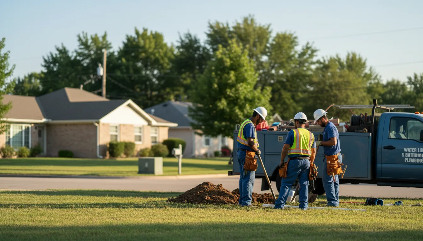 Residential water line and bathroom plumbing service in Pimento, IN
